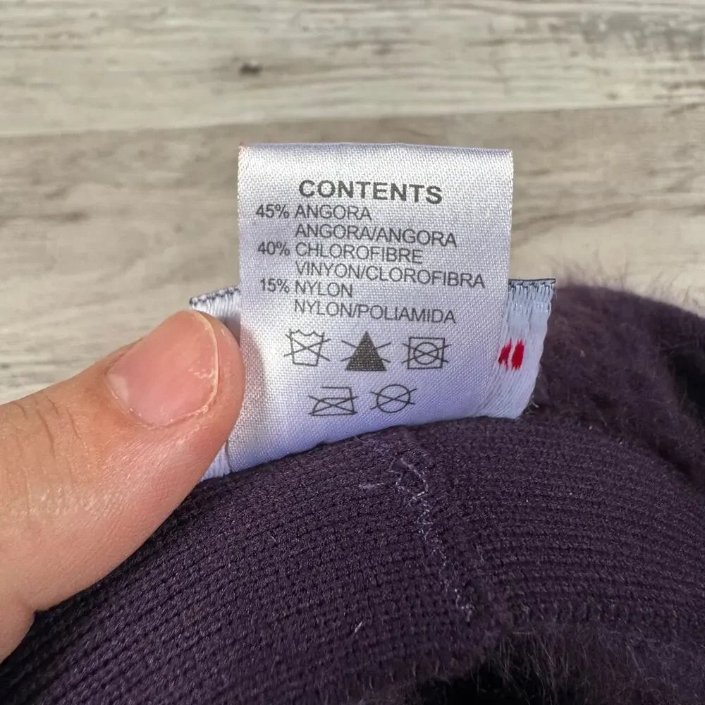 Kangol Purple Fuzzy Angora Bucket Hat Y2K Indie Sleaze Streetwear
